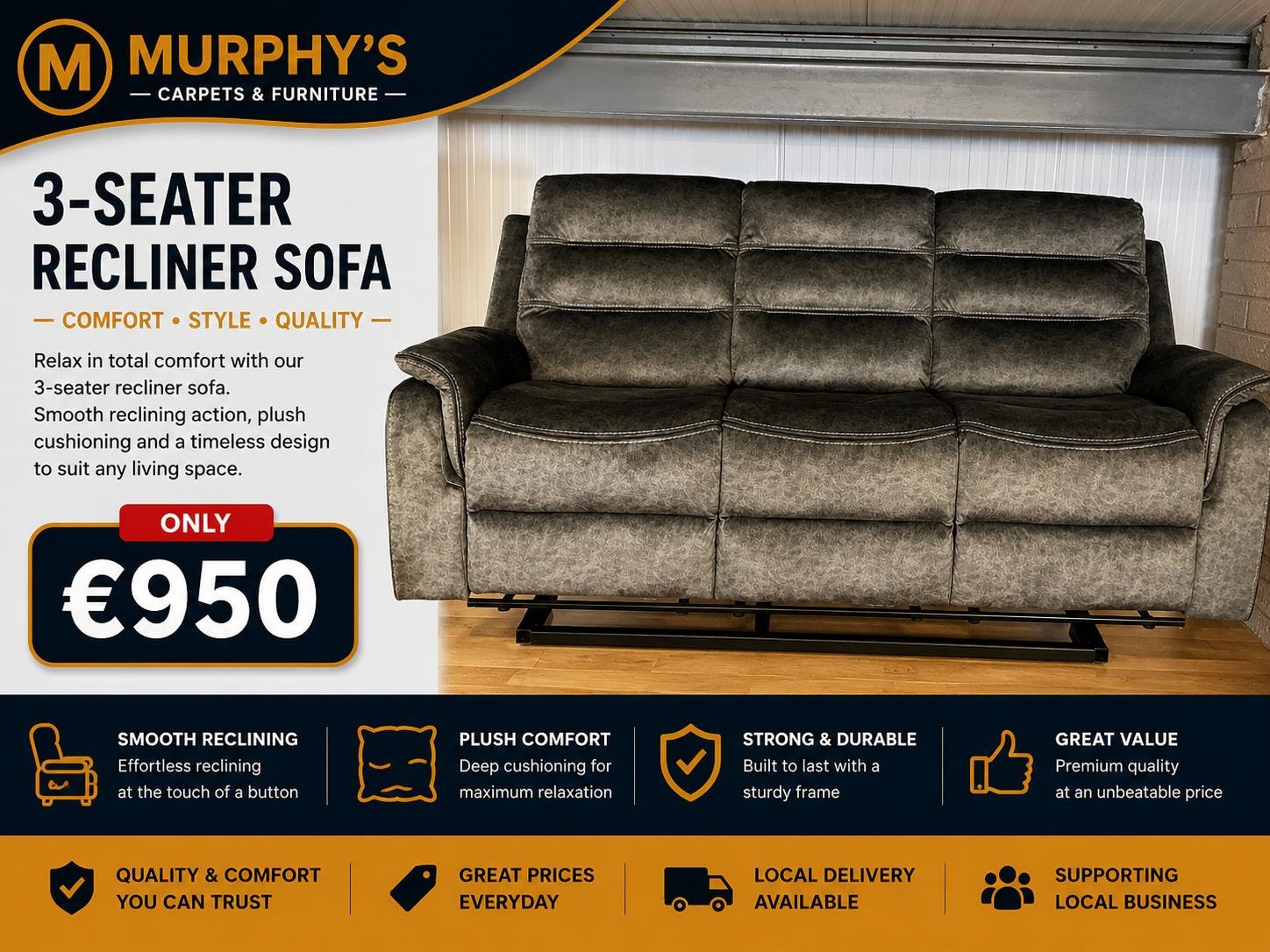 3-Seater Recliner Sofa