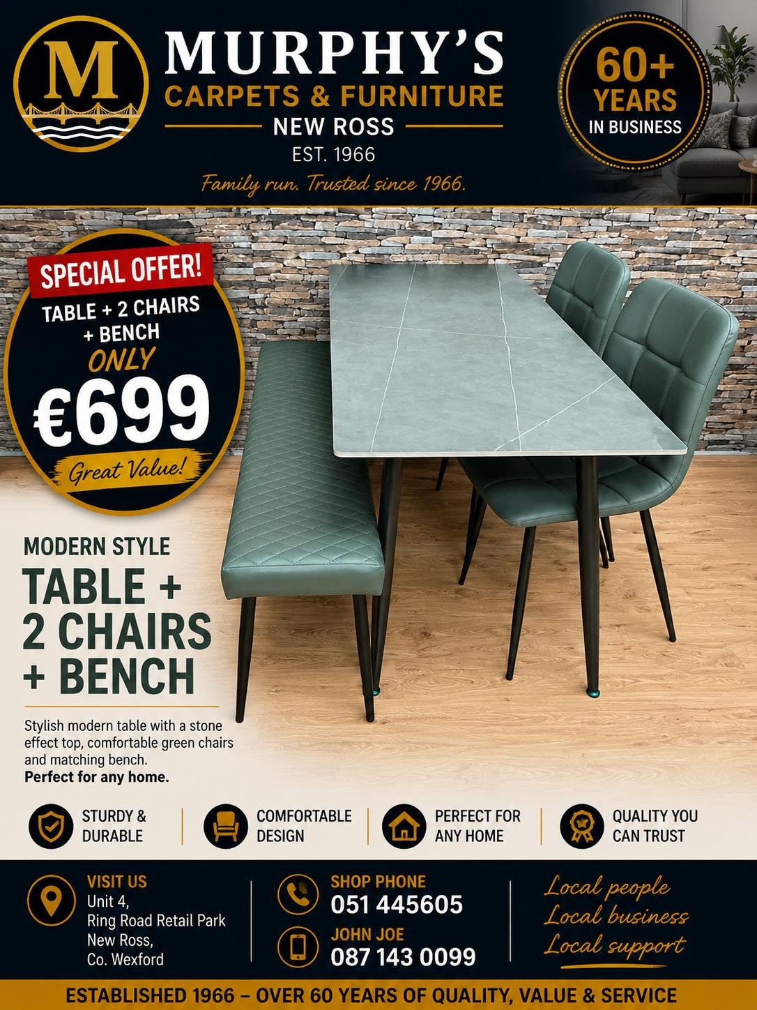 Extendable Table + 4 Chairs